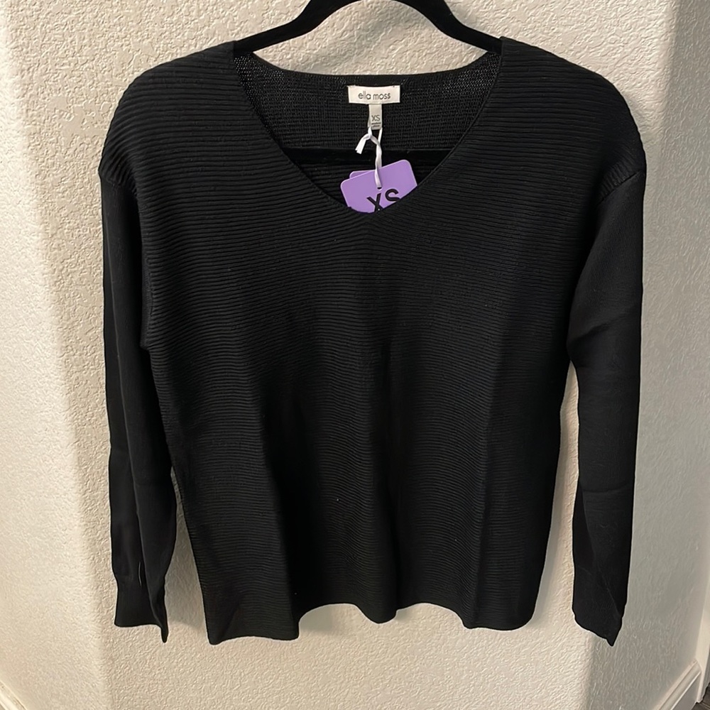 Women’s Ella Moss black v-neck sweater multiple sizes